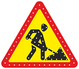 Светодиодный импульсный дорожный знак 1.25 «Дорожные работы» 2 вариант
